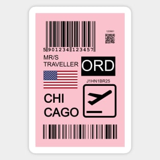 Chicago USA travel ticket Magnet